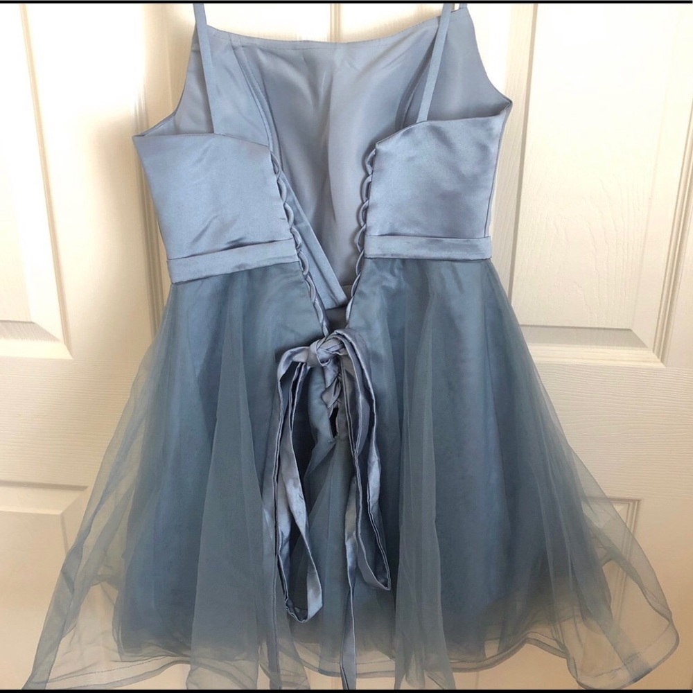 dusty blue hoco/formal mini dress - Picture 4 of 4